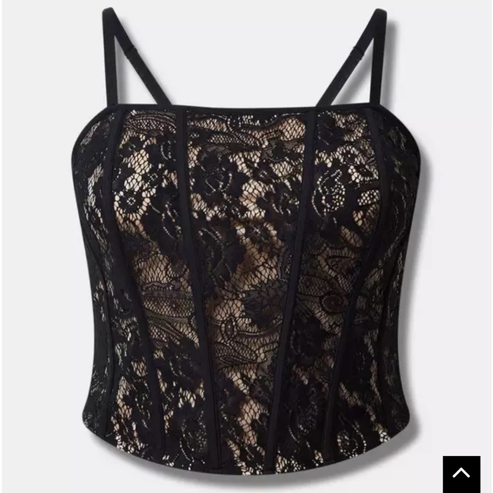 Black Lace Bodice Top